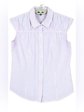 TALBOTS Women's 100% Cotton Top Sleeveless Striped Pink
White Size 12P